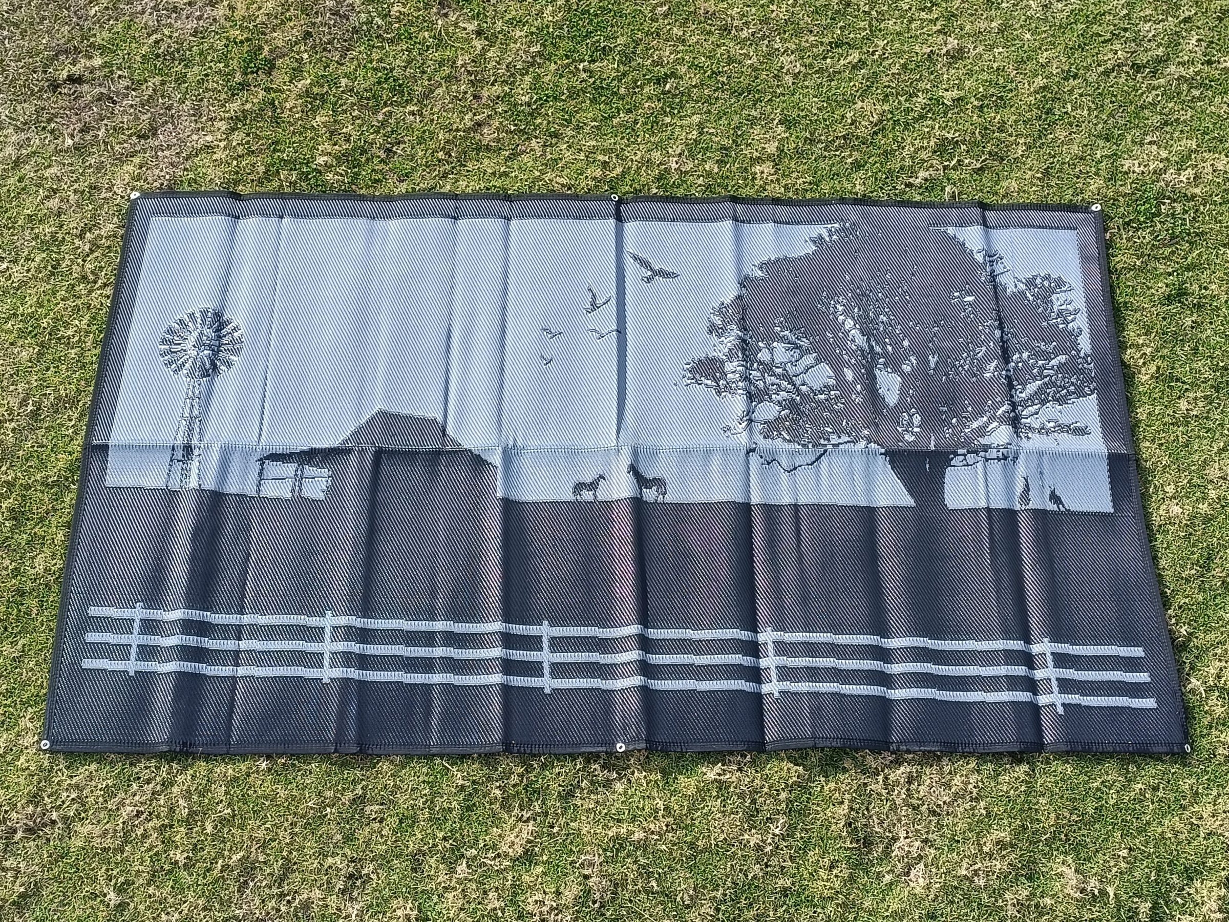 Country Grey 5m x 2.4m recycled poly mat V941-COUNTRYG5