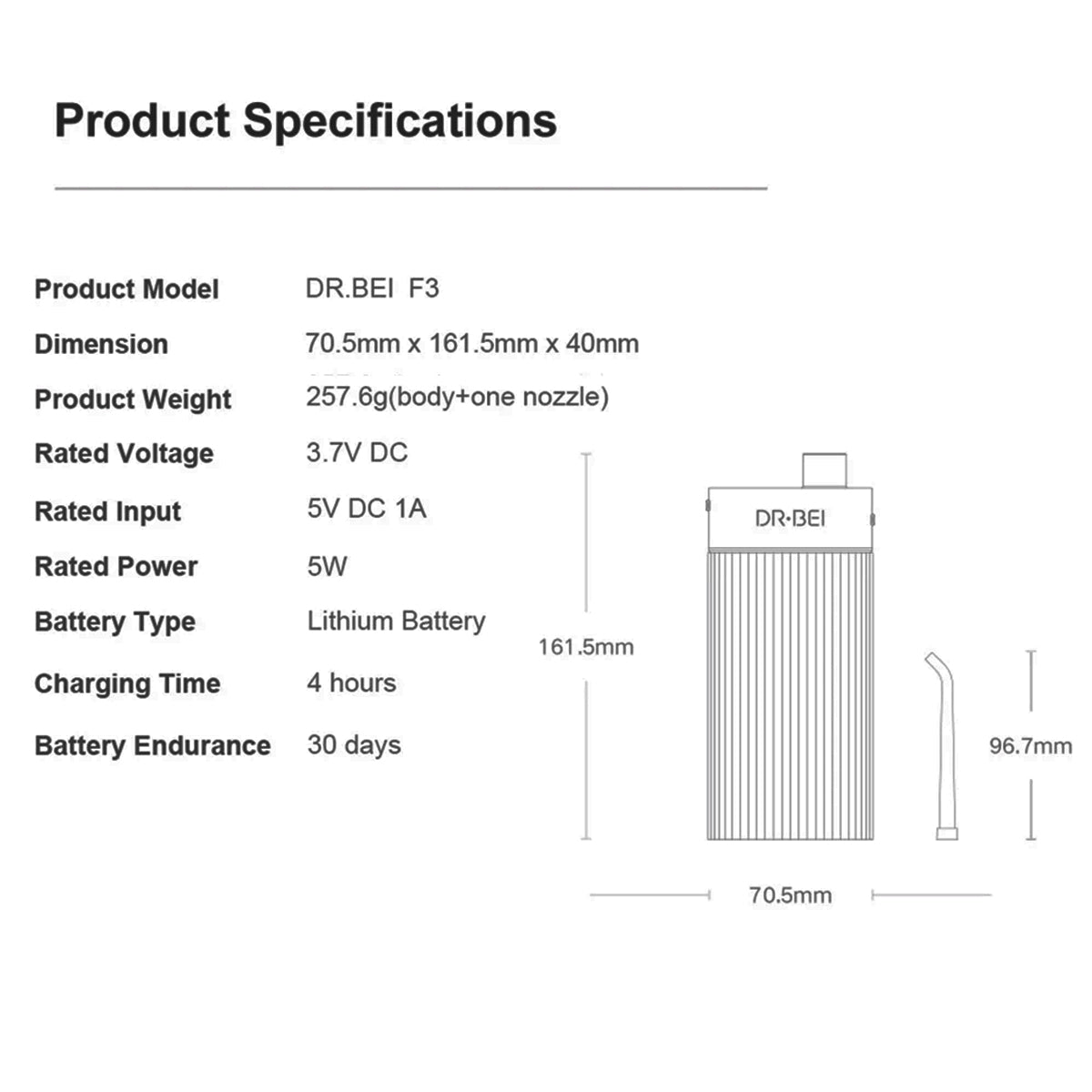 DR.BEI Portable Water Flosser GF3 V943-6970763913265