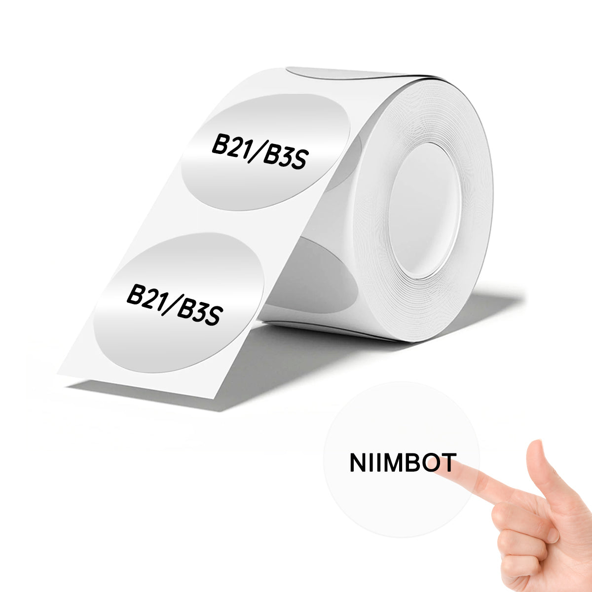 Niimbot Transparent Label Printing Paper Waterproof Label Sticker 50*50mm 150pcs Round For B21/B3S/B1 V943-B-P-ROUND-R5050-150