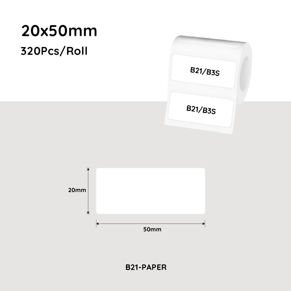NiiMbot white label paper 50*20mm 320 Pcs For B21/B3S/B1 V943-B-PAPER-R2050-320