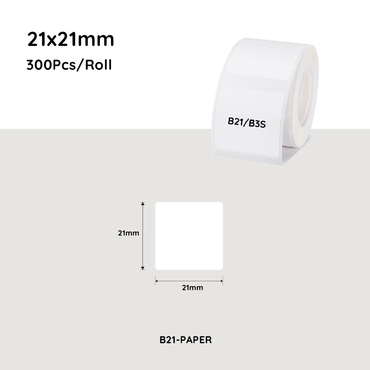 NiiMbot white label paper 21*21mm 300 Pcs For B21/B3S/B1 V943-B-PAPER-R2121-300