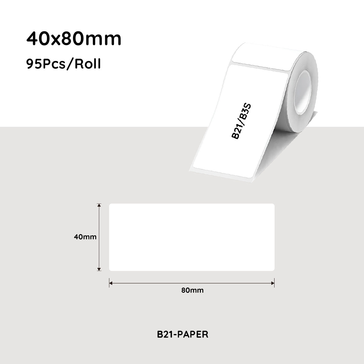 NiiMbot white label paper 40*80mm 95 Pcs For B21/B3S/B1 V943-B-PAPER-R4080-95