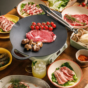 BUYDEEM Grill Pan Nonstick 36cm Round BBQ Griddle Indoor or Outdoor Cooking V943-CP101-36CM-BLACK