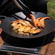 BUYDEEM Grill Pan Nonstick 36cm Round BBQ Griddle Indoor or Outdoor Cooking V943-CP101-36CM-BLACK