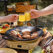 BUYDEEM Grill Pan Nonstick 36cm Round BBQ Griddle Indoor or Outdoor Cooking V943-CP101-36CM-BLACK