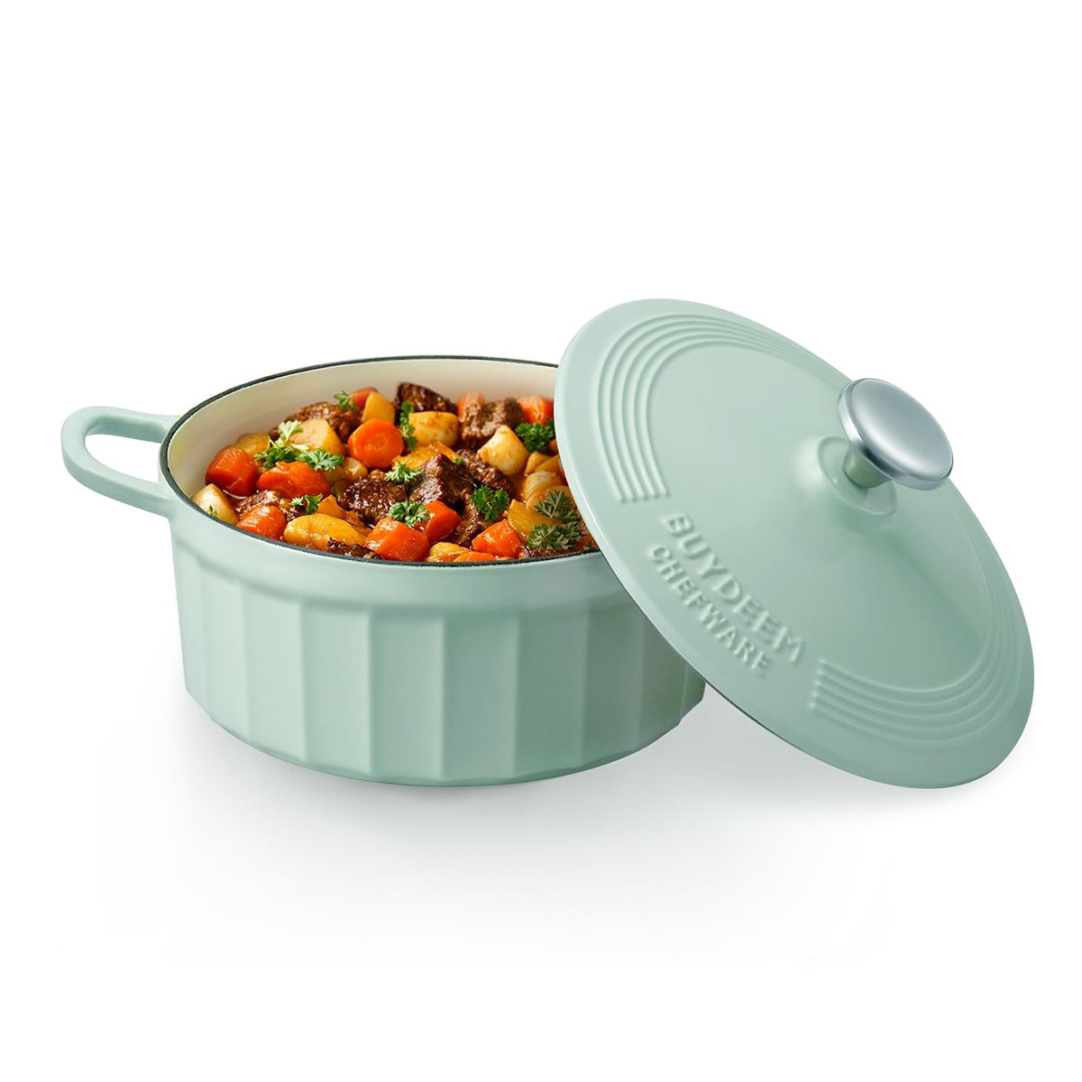 BUYDEEM CP521 Enameled Cast-Iron Dutch Oven V943-CP521-GREEN