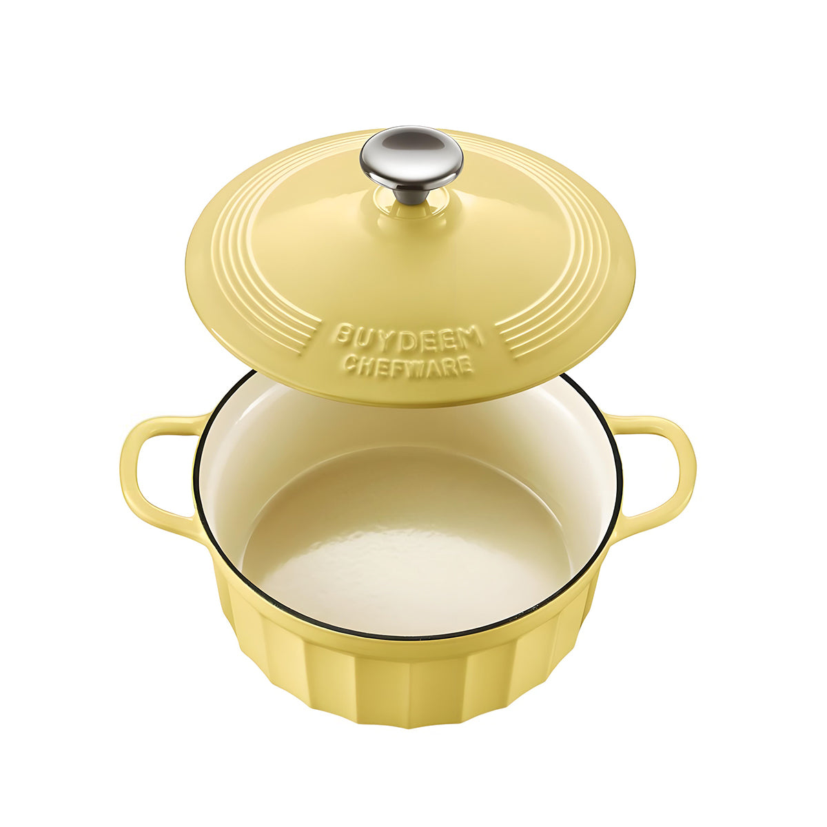 BUYDEEM CP521 Enameled Cast-Iron Dutch Oven V943-CP521-YELLOW