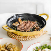 BUYDEEM CP553 Enameled Cast Iron Grill Pan V943-CP553-YELLOW