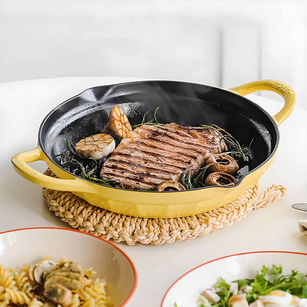 BUYDEEM CP553 Enameled Cast Iron Grill Pan V943-CP553-YELLOW
