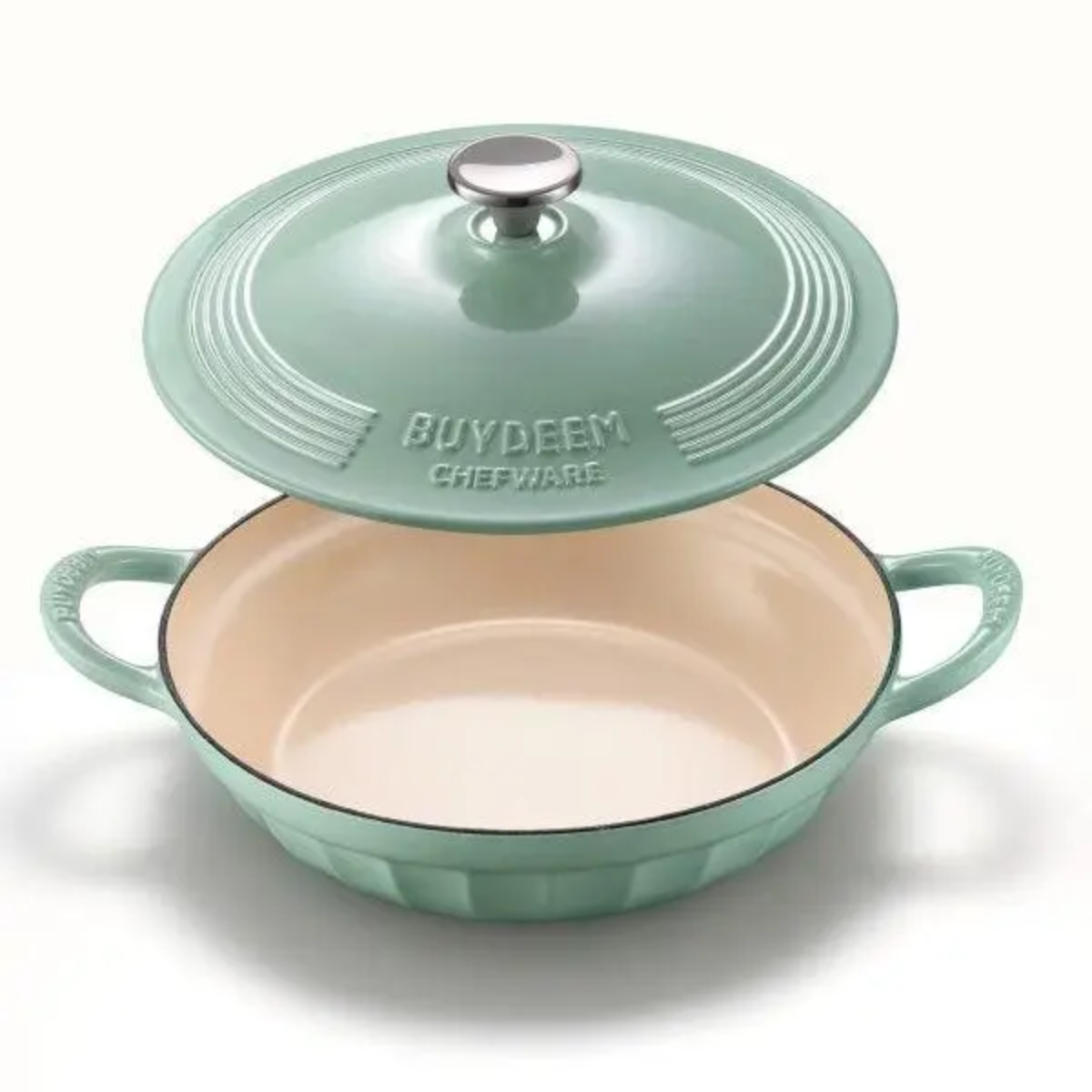 BUYDEEM CP581 Enameled Cast Iron Dutch Oven V943-CP581-28CM-GREEN