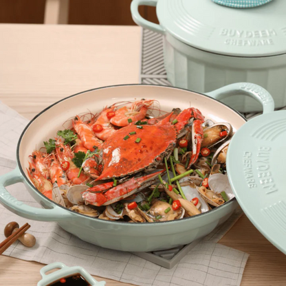 BUYDEEM CP581 Enameled Cast Iron Dutch Oven V943-CP581-28CM-GREEN
