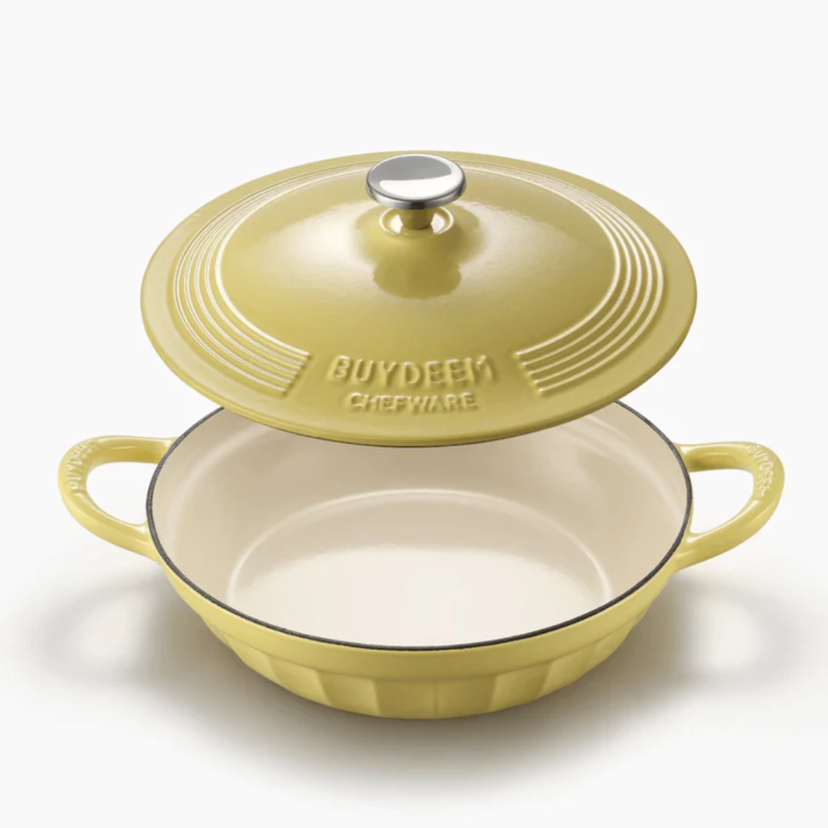 BUYDEEM CP581 Enameled Cast Iron Dutch Oven Yellow V943-CP581-28CM-YELLOW
