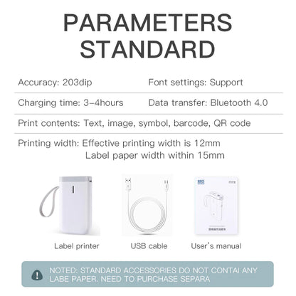 Niimbot D11 Protable Wireless Connection Label Printer White V943-D11-WH