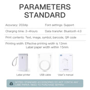 Niimbot D11 Protable Wireless Connection Label Printer White