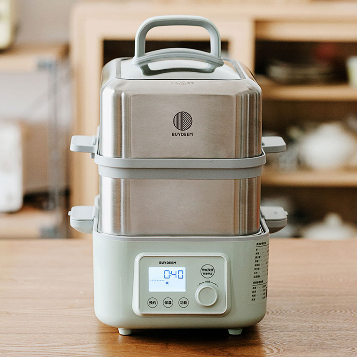 BUYDEEM Double Tier 10L Electric One Touch Digital Multifunctional Food Steamer V943-G56