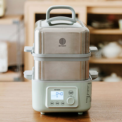 BUYDEEM Double Tier 10L Electric One Touch Digital Multifunctional Food Steamer V943-G56