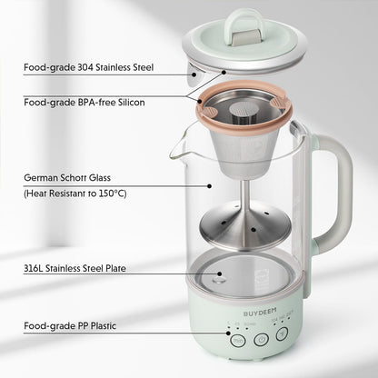 BUYDEEM Mini Multi-function Tea/Coffee Maker K32 600ml V943-K32AU-GREEN