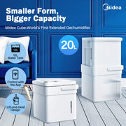 Midea Smart Cube Dehumidifier 20L/Day 12L Water Tank Compact Storage Full Water Warning V943-MDDM20