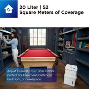 Midea Smart Cube Dehumidifier 20L/Day 12L Water Tank Compact Storage Full Water Warning V943-MDDM20