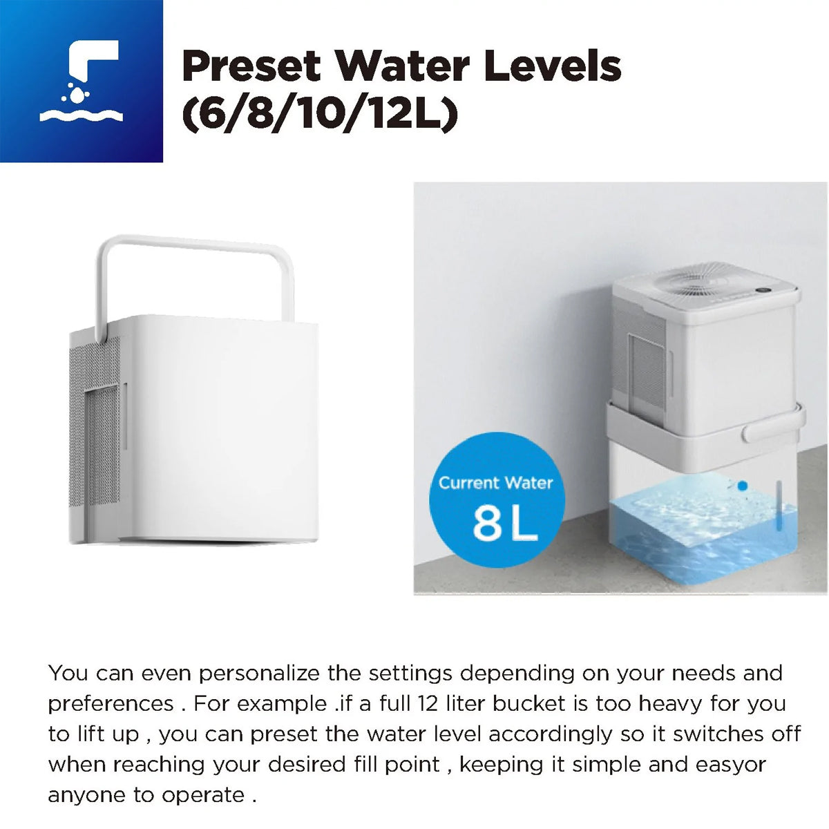 Midea Smart Cube Dehumidifier 20L/Day 12L Water Tank Compact Storage Full Water Warning V943-MDDM20