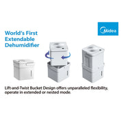 Midea Smart Cube Dehumidifier 20L/Day 12L Water Tank Compact Storage Full Water Warning V943-MDDM20