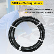 Hydraulic Hose 15m Rubber Hydraulic Hoses with 2 High-Tensile Steel Wire Braid, Inner Diameter 1/2 Inch, 5000 V952-00PSIX5NJR2YV2MH3V0
