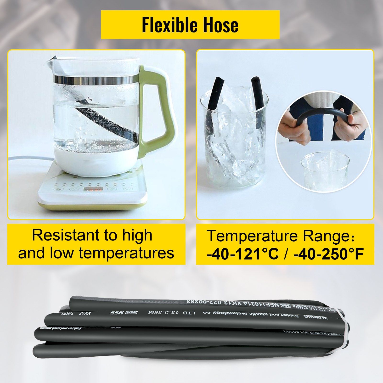 Hydraulic Hose 15m Rubber Hydraulic Hoses with 2 High-Tensile Steel Wire Braid, Inner Diameter 1/2 Inch, 5000 V952-00PSIX5NJR2YV2MH3V0