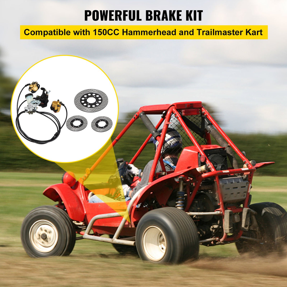 Go Kart Brake Master Cylinder Kit Go Kart Hydraulic Brake Kit Universal Go Karts Brake Kit Complete Including V952-02-08KDCSCTJ00001V0