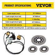 Go Kart Brake Master Cylinder Kit Go Kart Hydraulic Brake Kit Universal Go Karts Brake Kit Complete Including V952-02-08KDCSCTJ00001V0