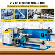 Metal Lathe 7'' x 14'', Mini Metal Lathe 0-2500 RPM Variable Speed,Mini Lathe with 4"" 3-jaw Chuck,Bench Top V952-0618WXCC000000001V3