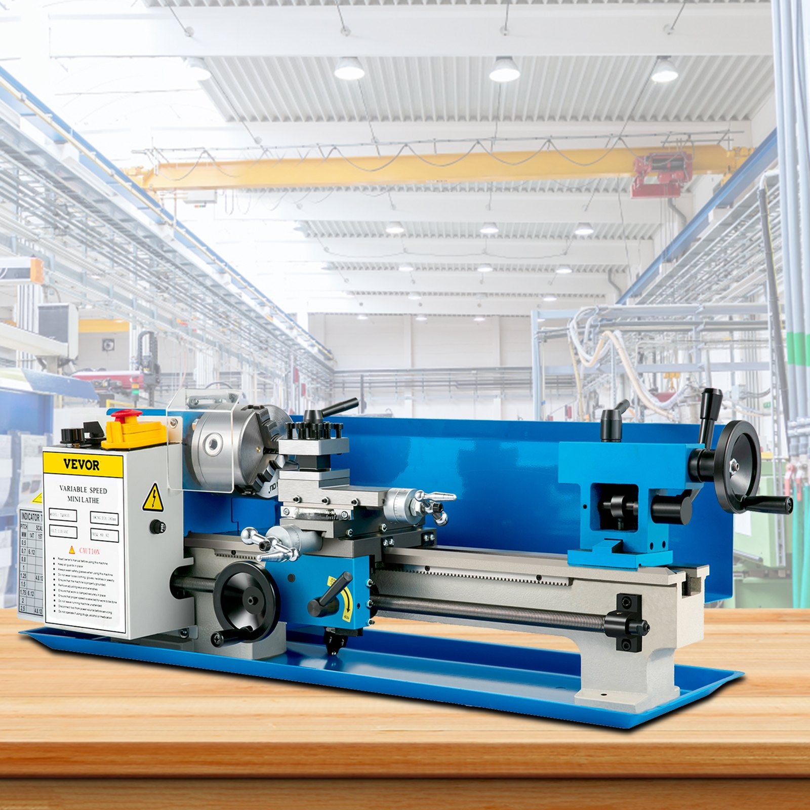 Metal Lathe 7'' x 14'', Mini Metal Lathe 0-2500 RPM Variable Speed,Mini Lathe with 4"" 3-jaw Chuck,Bench Top V952-0618WXCC000000001V3