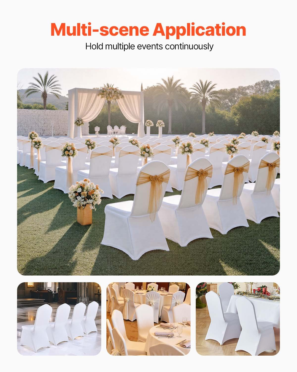 Stretch Spandex Folding Chair Covers, Universal Fitted Chair Cover, Removable Washable Protective Slipcovers, V952-100PCSQBHLYYT0001V0