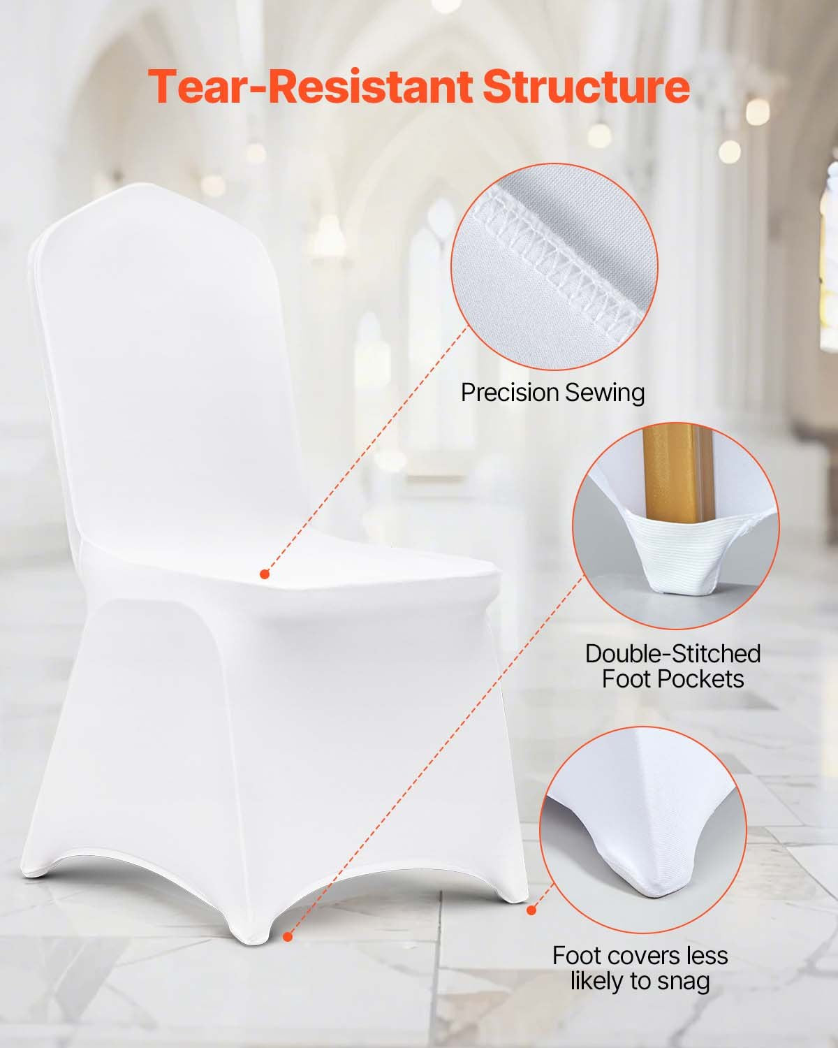 Stretch Spandex Folding Chair Covers, Universal Fitted Chair Cover, Removable Washable Protective Slipcovers, V952-100PCSQBHLYYT0001V0