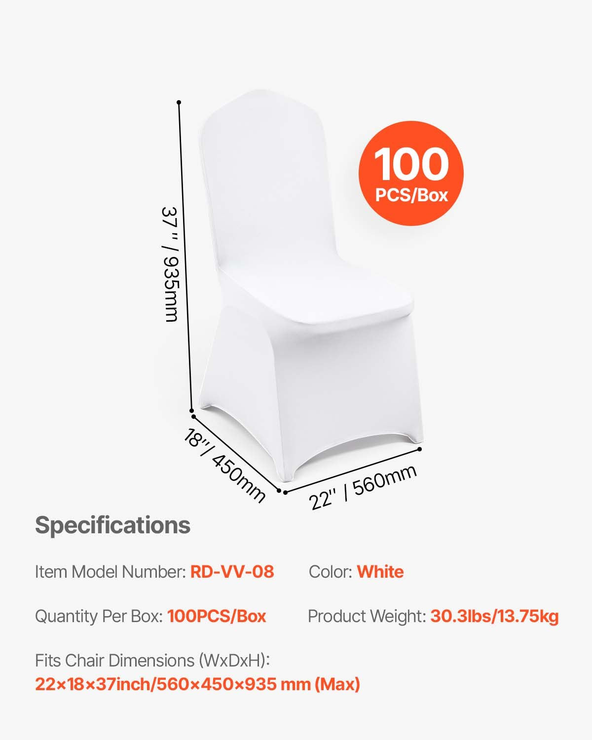 Stretch Spandex Folding Chair Covers, Universal Fitted Chair Cover, Removable Washable Protective Slipcovers, V952-100PCSQBHLYYT0001V0