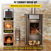 Chimney Sweep Kit 33FT Chimney Cleaning Kit Nylon Sooteater Chimney Cleaning Kit Flexible Brush Head Chimney V952-10MYCS00000000001V0