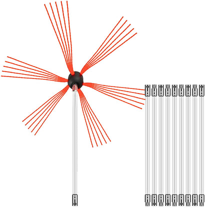 Chimney Sweep Kit 33FT Chimney Cleaning Kit Nylon Sooteater Chimney Cleaning Kit Flexible Brush Head Chimney V952-10MYCS00000000001V0
