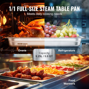 6 Pack Hotel Pans, Full Size Anti-Jam Steam Pan, 0.8mm Thick Stainless Steel Restaurant Steam Table Pan, V952-11QCCPWG25YCP9ZNIV0