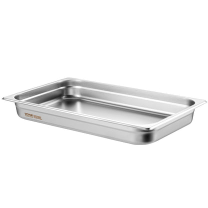 6 Pack Hotel Pans, Full Size Anti-Jam Steam Pan, 0.8mm Thick Stainless Steel Restaurant Steam Table Pan, V952-11QCCPWG25YCP9ZNIV0