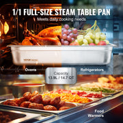 6 Pack Hotel Pans, Full Size Anti-Jam Steam Pan, 0.8mm Thick Stainless Steel Restaurant Steam Table Pan, V952-11QCCPWG4YCSYANA6V0