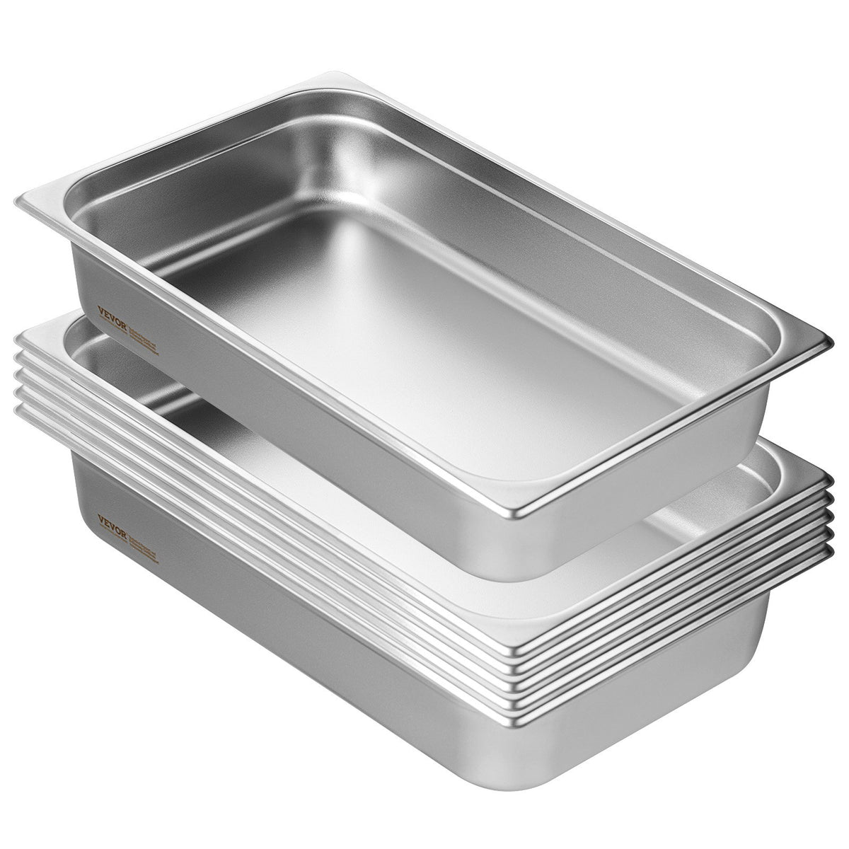 6 Pack Hotel Pans, Full Size Anti-Jam Steam Pan, 0.8mm Thick Stainless Steel Restaurant Steam Table Pan, V952-11QCCPWG4YCSYANA6V0