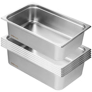 6 Pack Hotel Pans, Full Size Anti-Jam Steam Pan, 0.8mm Thick Stainless Steel Restaurant Steam Table Pan, V952-11QCCPWG6YCSQE87TV0