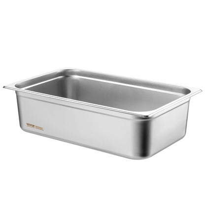 6 Pack Hotel Pans, Full Size Anti-Jam Steam Pan, 0.8mm Thick Stainless Steel Restaurant Steam Table Pan, V952-11QCCPWG6YCSQE87TV0