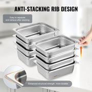 8 Pack Hotel Pans, 1/2 Size Anti-Jam Steam Pan with Lid, 0.8mm Thick Stainless Steel Steam Table Pan, 4-Inch V952-12BCCPBXG8JTGXJ0JV0