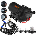 RV Water Pump 5.3 GPM 5.5 Gallons Per Minute 12V Water Pump Automatic 70 PSI Diaphragm Pump with 25 Foot V952-12VDCSFWP1-JBCXB1V0