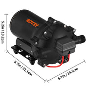 RV Water Pump 5.3 GPM 5.5 Gallons Per Minute 12V Water Pump Automatic 70 PSI Diaphragm Pump with 25 Foot V952-12VDCSFWP1-JBCXB1V0