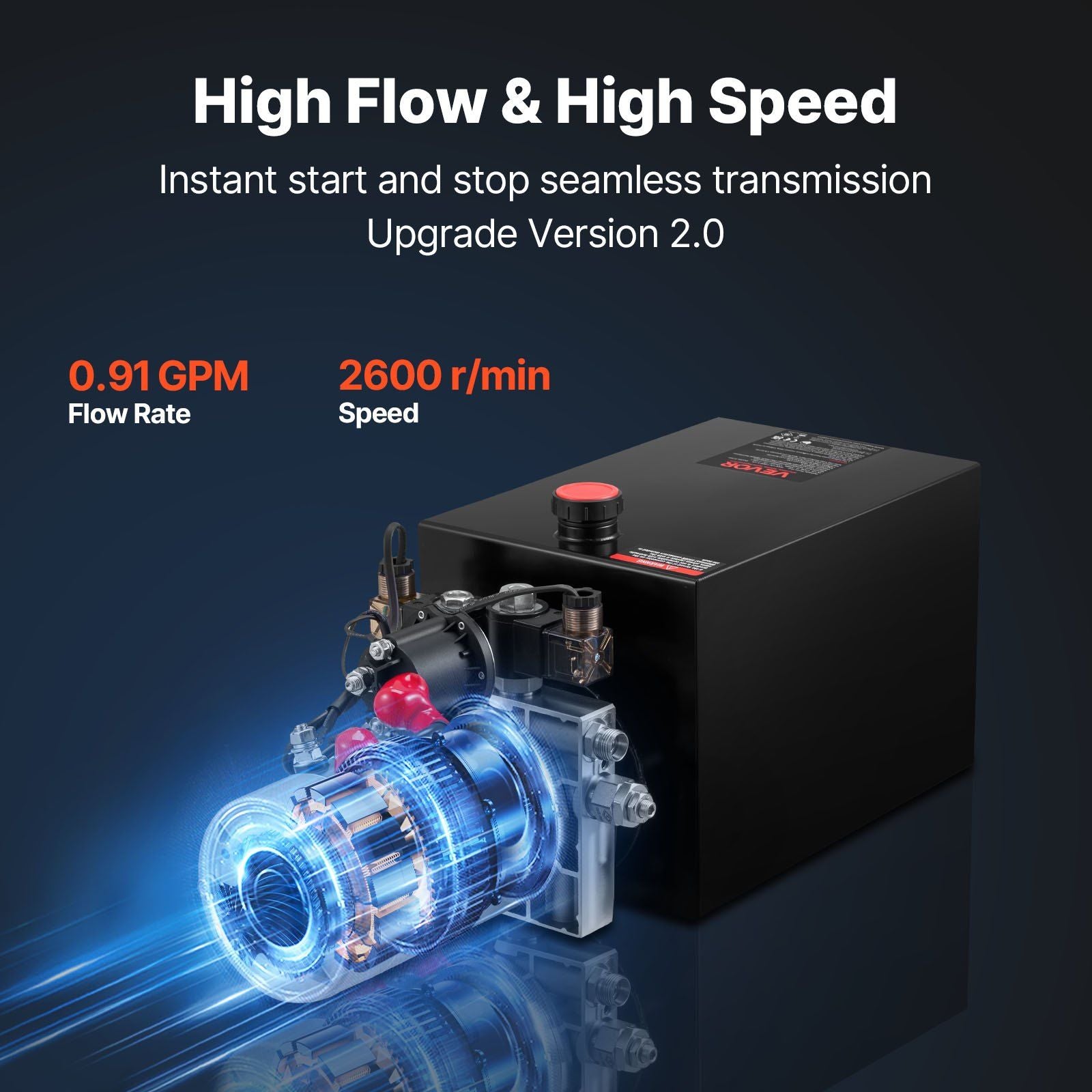 12 L Hydraulic Power Unit, Double Acting Dump Trailer Pump, 22 MPa Max Relief Pressure & 3.4 L/min Flow Rate, V952-12VSZYFXJSYXGNVP0001V9