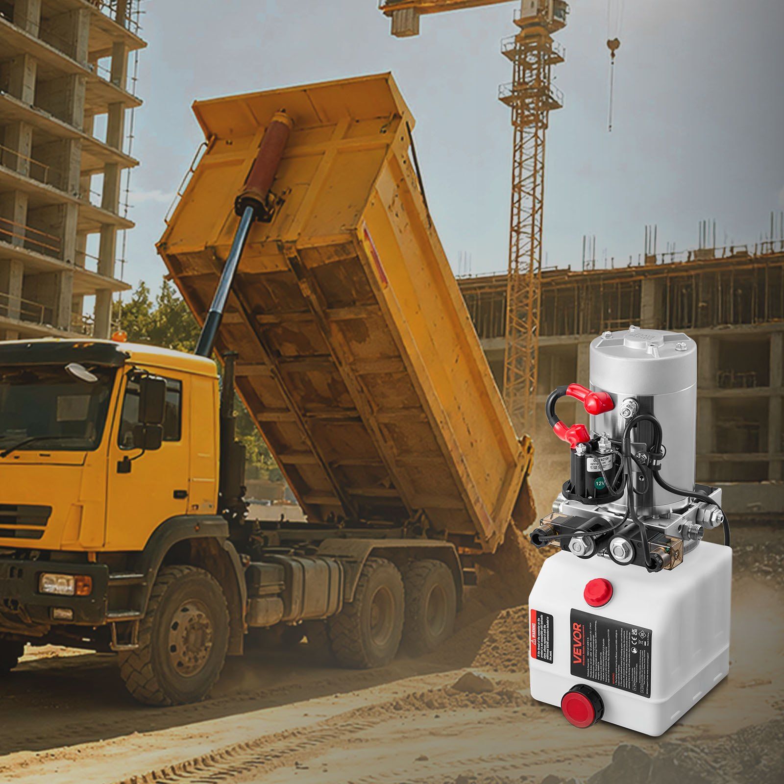 3 L Hydraulic Power Unit, Double Acting Dump Trailer Pump, 22 MPa Max Relief Pressure & 3.4 L/min Flow Rate, V952-12VSZYSLXCZYMIESA001V9