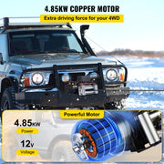 Electric Winch Recovery 12v 13500Lb / 6125Kg,Electric Truck Winch with Handle and Wireless Remote V952-13500LBSJP0000001V0