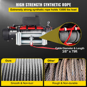 Electric Winch Recovery 12v 13500Lb / 6125Kg,Electric Truck Winch with Handle and Wireless Remote V952-13500LBSJP0000001V0