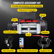 Electric Winch Recovery 12v 13500Lb / 6125Kg,Electric Truck Winch with Handle and Wireless Remote V952-13500LBSJP0000001V0